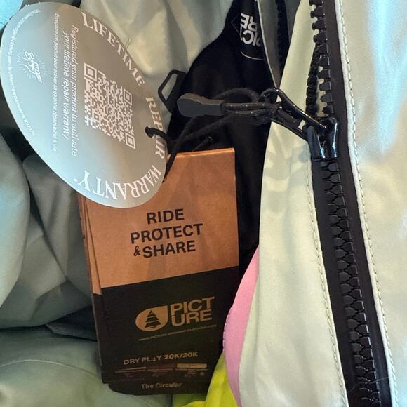 NWT Women's Picture Haakon Hooded Jacket Green Orchid Acid Purple Mint Medium - Picture 5 of 6